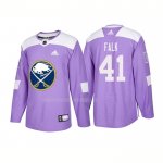 Maglia Hockey Buffalo Sabres Justin Falk Autentico 2018 Fights Cancer Viola