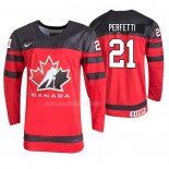 Maglia Hockey Canada Cole Perfetti 2019 Hlinka Gretzky Cup Rosso