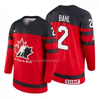 Maglia Hockey Canada Kevin Bahl 2018 Iihf World Championship Giocatore Rosso