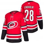 Maglia Hockey Carolina Hurricanes Elias Lindholm Home Autentico 2018 Rosso