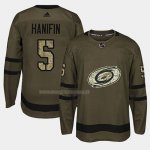 Maglia Hockey Carolina Hurricanes Noah Hanifin 2018 Salute To Service Verde Militare