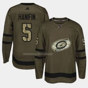 Maglia Hockey Carolina Hurricanes Noah Hanifin 2018 Salute To Service Verde Militare