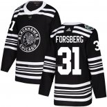 Maglia Hockey Chicago Blackhawks Anton Forsberg Autentico 2019 Winter Classic Nero