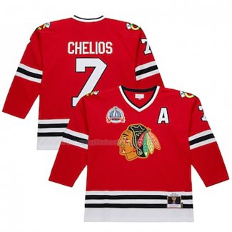 Maglia Hockey Chicago Blackhawks Chris Chelios Mitchell & Ness 1991-92 Rosso