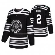 Maglia Hockey Chicago Blackhawks Duncan Keith 2019 Winter Classic Nero