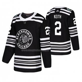 Maglia Hockey Chicago Blackhawks Duncan Keith 2019 Winter Classic Nero