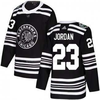 Maglia Hockey Chicago Blackhawks Michael Jordan Autentico 2019 Winter Classic Nero