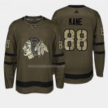 Maglia Hockey Chicago Blackhawks Patrick Kane 2018 Salute To Service Verde Militare