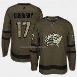 Maglia Hockey Columbus Blue Jackets Brandon Dubinsky 2018 Salute To Service Verde Militare