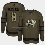 Maglia Hockey Columbus Blue Jackets Zach Werenski 2018 Salute To Service Verde Militare