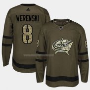 Maglia Hockey Columbus Blue Jackets Zach Werenski 2018 Salute To Service Verde Militare