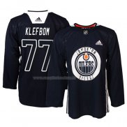 Maglia Hockey Edmonton Oilers Oscar Klefbom New Season Practice Blu