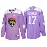 Maglia Hockey Florida Panthers Derek Mackenzie 2018 Fights Cancer Viola