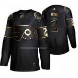 Maglia Hockey Golden Edition Philadelphia Flyers Mark Howe Retired Giocatore Autentico Nero