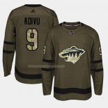 Maglia Hockey Minnesota Wild Mikko Koivu 2018 Salute To Service Verde Militare