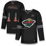 Maglia Hockey Minnesota Wild Zach Parise 2020 USA Flag Nero