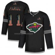 Maglia Hockey Minnesota Wild Zach Parise 2020 USA Flag Nero