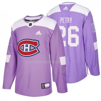 Maglia Hockey Montreal Canadiens Jeff Petry 2018 Fights Cancer Viola