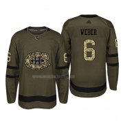 Maglia Hockey Montreal Canadiens Shea Weber 2018 Salute To Service Verde Militare
