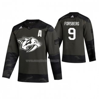 Maglia Hockey Nashville Predators Filip Forsberg 2019 Veterans Day Camuffamento