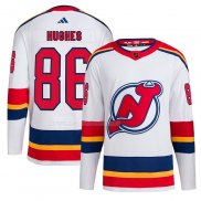 Maglia Hockey New Jersey Devils Jack Hughes Reverse Throwback Autentico Bianco