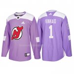 Maglia Hockey New Jersey Devils Keith Kinkaid 2018 Fights Cancer Viola