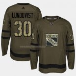 Maglia Hockey New York Rangers Henrik Lundqvist 2018 Salute To Service Verde Militare