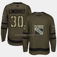 Maglia Hockey New York Rangers Henrik Lundqvist 2018 Salute To Service Verde Militare
