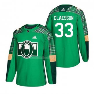 Maglia Hockey Ottawa Senators Fredrik Claesson 2018 Dia de San Patricio Verde