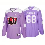 Maglia Hockey Ottawa Senators Mike Hoffman Autentico 2018 Fights Cancer Viola