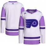 Maglia Hockey Philadelphia Flyers Blank Practice Autentico 2018 Fights Cancer Bianco Viola