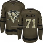 Maglia Hockey Pittsburgh Penguins Evgeni Malkin 2018 Salute To Service Verde Militare