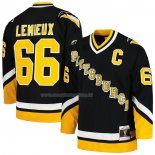 Maglia Hockey Pittsburgh Penguins Mario Lemieux Mitchell & Ness 1992-93 Blu Line Nero