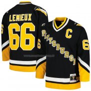 Maglia Hockey Pittsburgh Penguins Mario Lemieux Mitchell & Ness 1992-93 Blu Line Nero