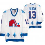 Maglia Hockey Quebec Nordiques Mats Sundin Heritage Vintage Replica Bianco