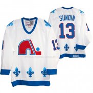 Maglia Hockey Quebec Nordiques Mats Sundin Heritage Vintage Replica Bianco