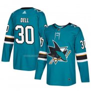 Maglia Hockey San Jose Sharks Aaron Dell Autentico Home Verde