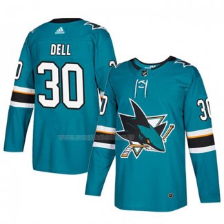 Maglia Hockey San Jose Sharks Aaron Dell Autentico Home Verde