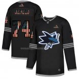 Maglia Hockey San Jose Sharks Demelo 2020 USA Flag Nero
