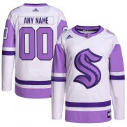 Maglia Hockey Seattle Kraken Personalizzate Fights Cancer Autentico Bianco Viola