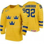 Maglia Hockey Suecia Gabriel Landeskog Home 2020 Iihf World Giallo