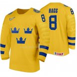 Maglia Hockey Suecia Robert Hagg Home 2020 Iihf World Giallo