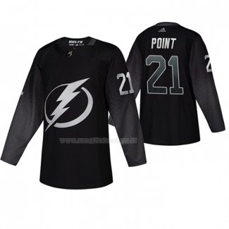 Maglia Hockey Tampa Bay Lightning Brayden Point Alternato Nero