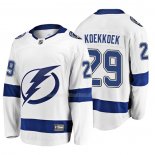 Maglia Hockey Tampa Bay Lightning Slater Koekkoek 2019 Away Breakaway Bianco