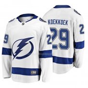 Maglia Hockey Tampa Bay Lightning Slater Koekkoek 2019 Away Breakaway Bianco