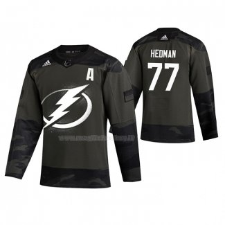 Maglia Hockey Tampa Bay Lightning Victor Hedman 2019 Veterans Day Camuffamento