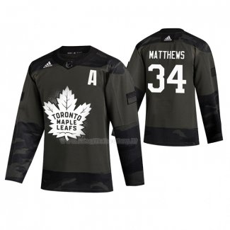 Maglia Hockey Toronto Maple Leafs Auston Matthews 2019 Veterans Day Camuffamento