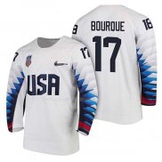 Maglia Hockey USA Chris Bourque 2018 Olympic Bianco