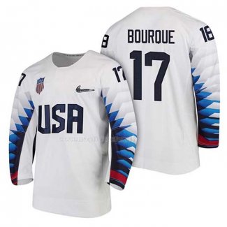 Maglia Hockey USA Chris Bourque 2018 Olympic Bianco
