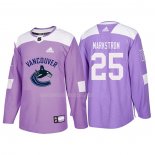 Maglia Hockey Vancouver Canucks Jacob Markstrom 2018 Fights Cancer Viola